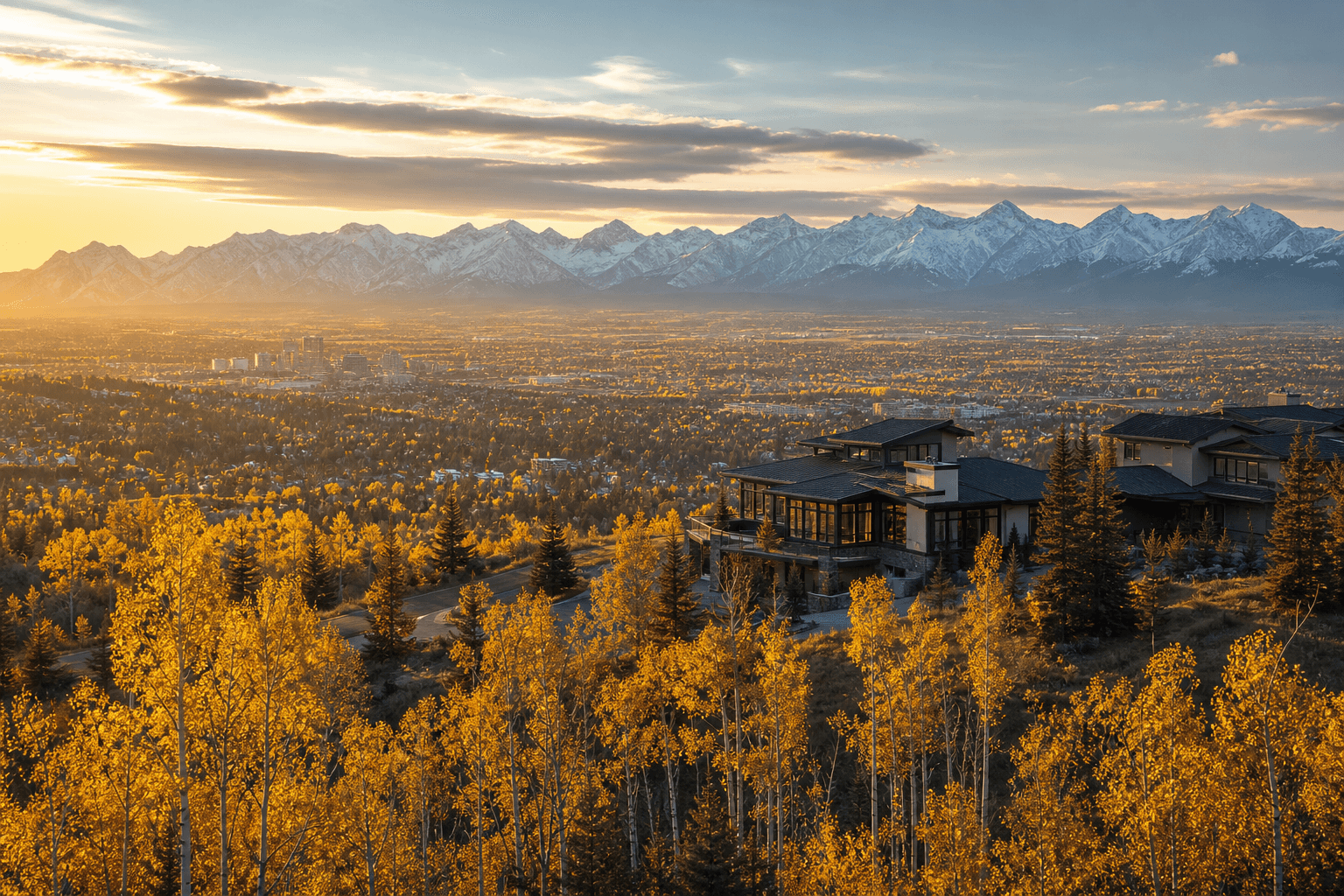 Aspen Woods luxury neighbourhood, Calgary west side, Alberta
